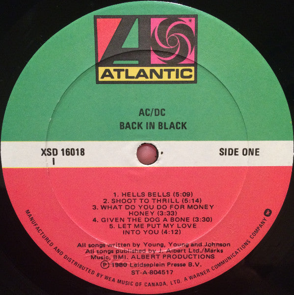 AC/DC : Back In Black (LP, Album, Imp)
