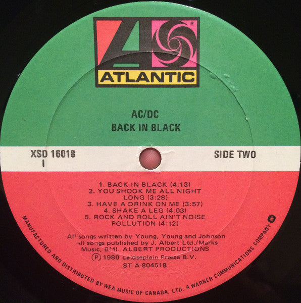 AC/DC : Back In Black (LP, Album, Imp)