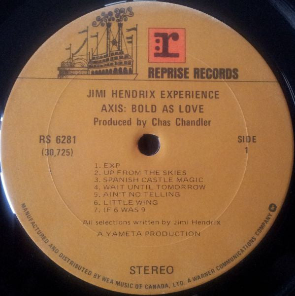 The Jimi Hendrix Experience : Axis: Bold As Love (LP, Album, RE, Gat)
