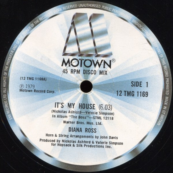 Diana Ross : It's My House (12", Single)
