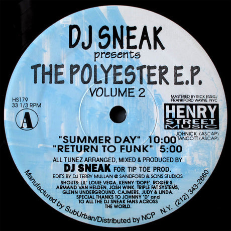 DJ Sneak : The Polyester E.P. Volume 2 (12", EP)