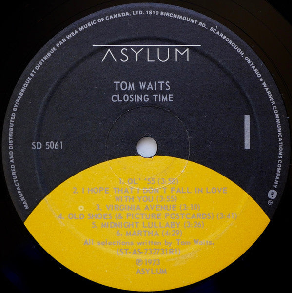 Tom Waits : Closing Time (LP, Album, RE)