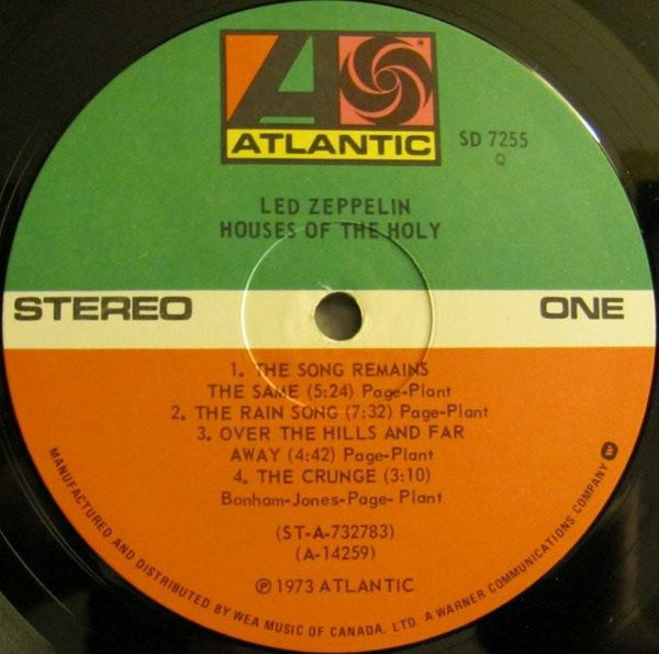 Led Zeppelin : Houses Of The Holy (LP, Album, RE, Gat)