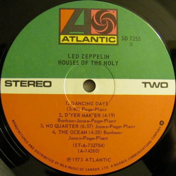 Led Zeppelin : Houses Of The Holy (LP, Album, RE, Gat)