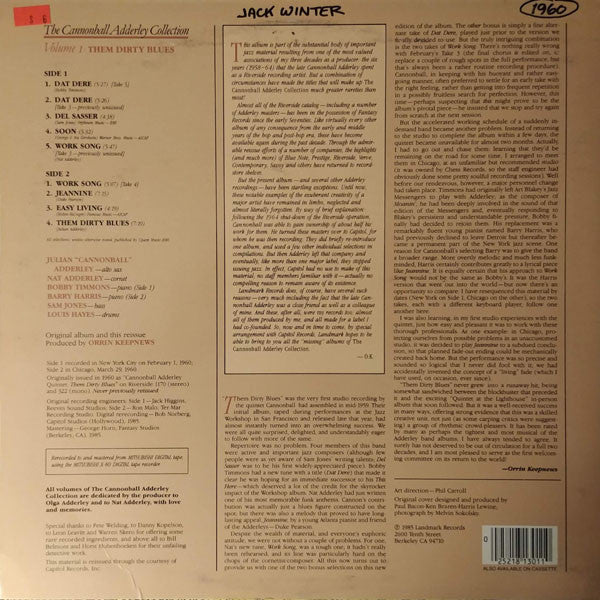 The Cannonball Adderley Quintet : Them Dirty Blues (LP, Album, RE, RM)