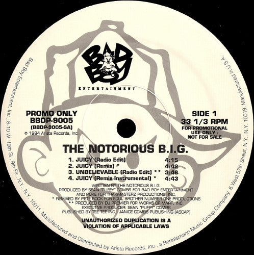 The Notorious B.I.G.* : Juicy / Unbelievable (12", Promo)