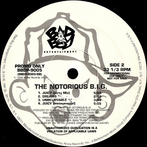 The Notorious B.I.G.* : Juicy / Unbelievable (12", Promo)