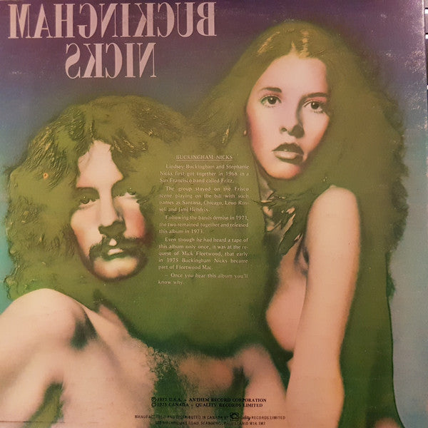 Buckingham Nicks : Buckingham Nicks (LP, Album, RE, RP, Gat)