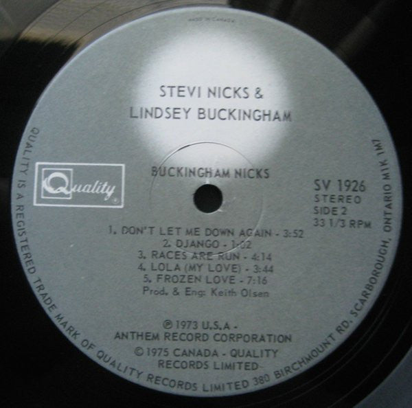 Buckingham Nicks : Buckingham Nicks (LP, Album, RE, RP, Gat)