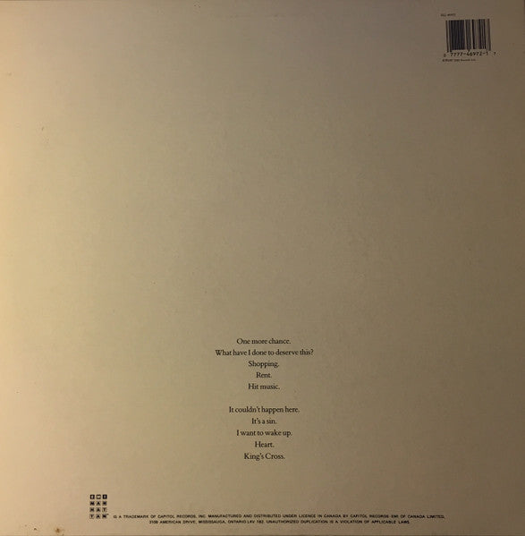 Pet Shop Boys : Actually (LP, Album)