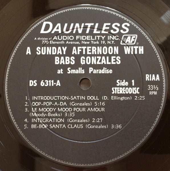 Babs Gonzales : Live At Small's Paradise (LP)