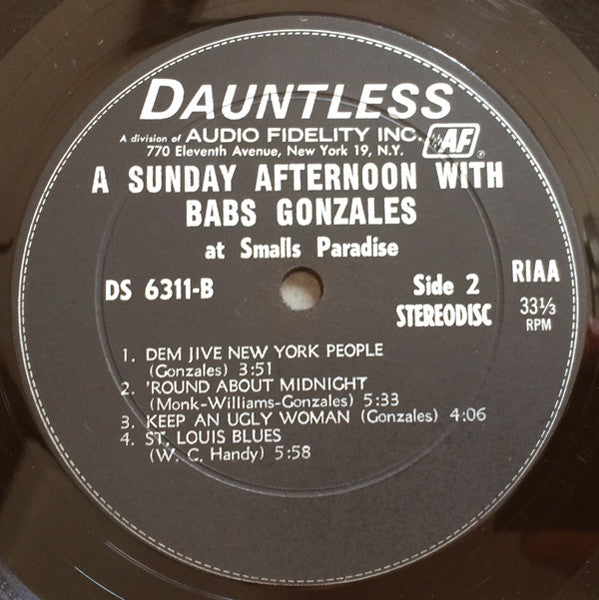 Babs Gonzales : Live At Small's Paradise (LP)
