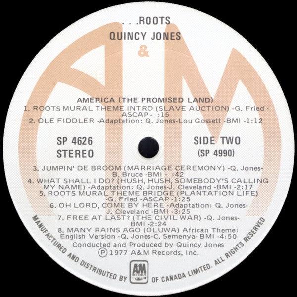 Quincy Jones : Roots: The Saga Of An American Family (LP, Album)