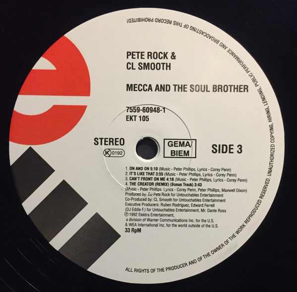Pete Rock & C.L. Smooth : Mecca And The Soul Brother (2xLP, Album, RP)