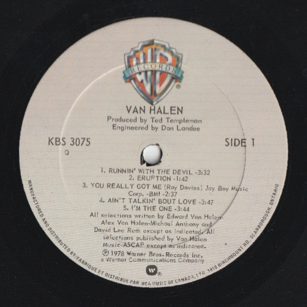 Van Halen : Van Halen (LP, Album, RE, Qua)