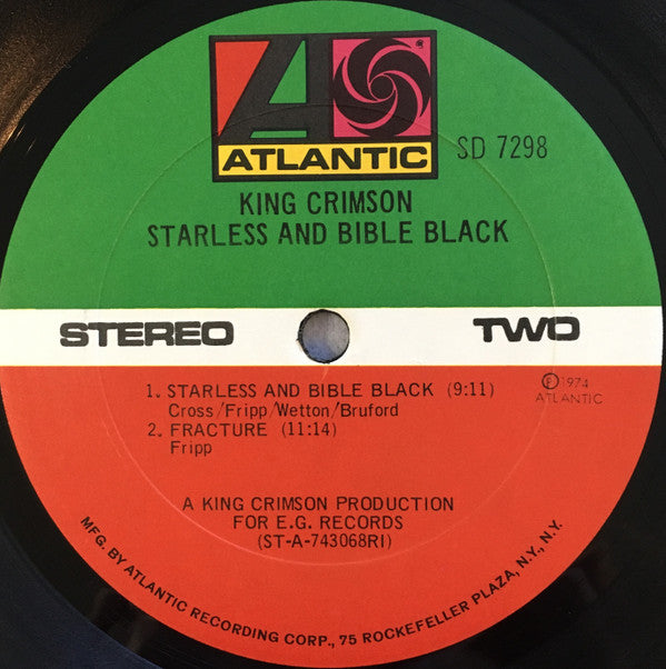 King Crimson : Starless And Bible Black (LP, Album, PRC)