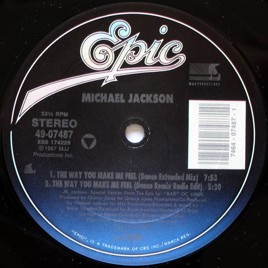 Michael Jackson : The Way You Make Me Feel (Special 12" Single Mixes) (12", Single)
