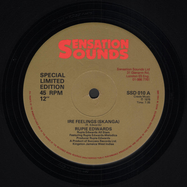 Rupie Edwards, Rupie Edwards All Stars : Ire Feelings (Skanga) / I Sey Go Dey (12", Ltd)