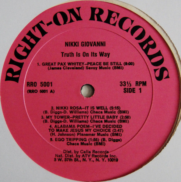 Nikki Giovanni And The New York Community Choir : Truth Is On Its Way (LP, Album)