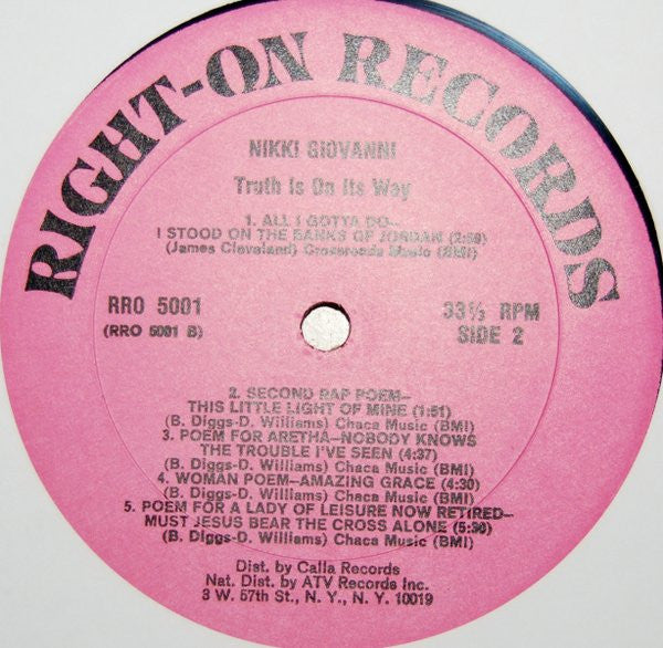 Nikki Giovanni And The New York Community Choir : Truth Is On Its Way (LP, Album)