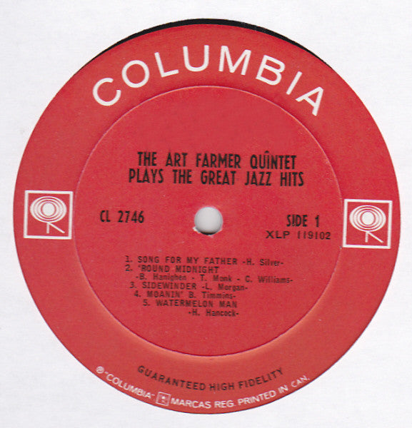 Art Farmer Quintet : Plays The Great Jazz Hits (LP, Album, Mono)