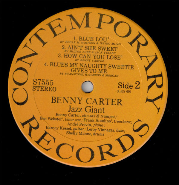 Benny Carter : Jazz Giant (LP, Album, RE)