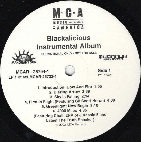 Blackalicious : Blazing Arrow Instrumental (2xLP, Promo)