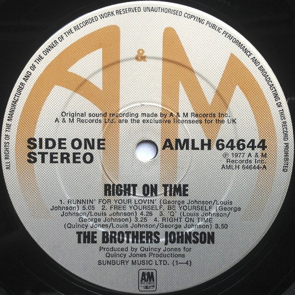 Brothers Johnson : Right On Time (LP, Album)