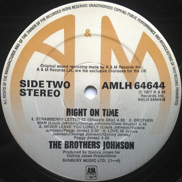 Brothers Johnson : Right On Time (LP, Album)