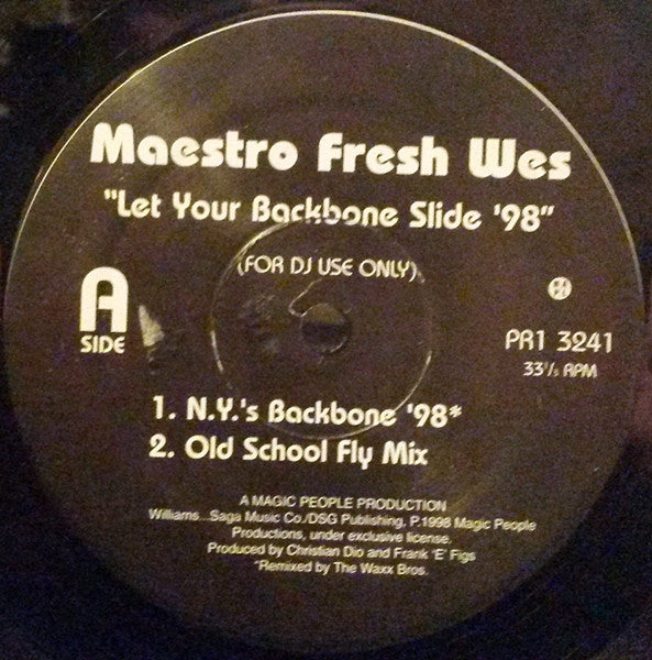 Maestro Fresh Wes* : Let Your Backbone Slide '98 (12", Promo)