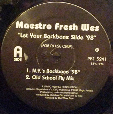 Maestro Fresh Wes* : Let Your Backbone Slide '98 (12", Promo)