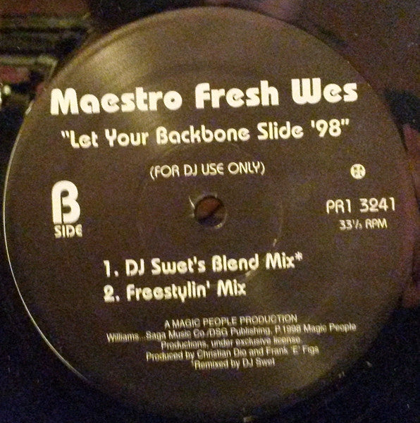 Maestro Fresh-Wes : Let Your Backbone Slide '98 (12", Promo)