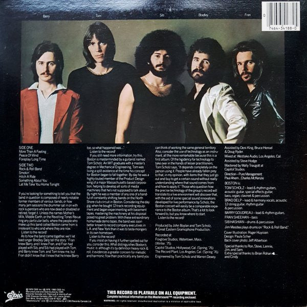 Boston : Boston (LP, Album, RE, RM, Hal)