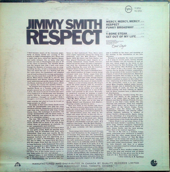 Jimmy Smith : Respect (LP, Album)
