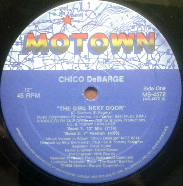 Chico DeBarge : The Girl Next Door (12", Maxi)