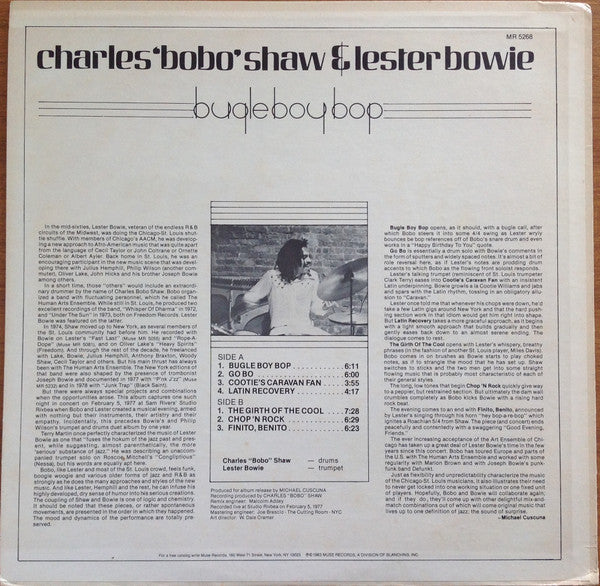 Charles Bobo Shaw & Lester Bowie : Bugle Boy Bop (LP, Album)
