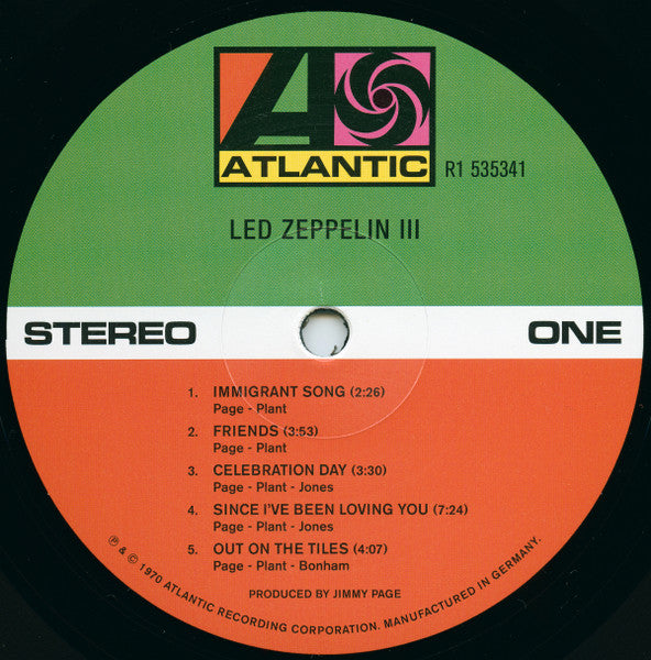 Led Zeppelin : Led Zeppelin III (LP, Album, RE, RM, 180)