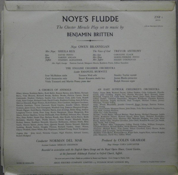 Benjamin Britten : Noye's Fludde (LP)