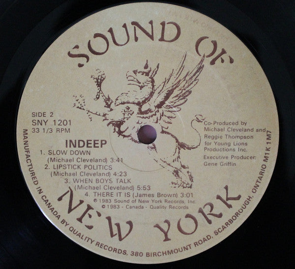 Indeep : Last Night A D.J. Saved My Life (LP, Album)