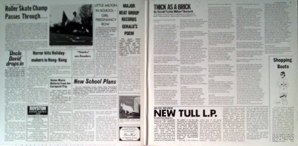 Jethro Tull : Thick As A Brick (LP, Album, RE, Gat)