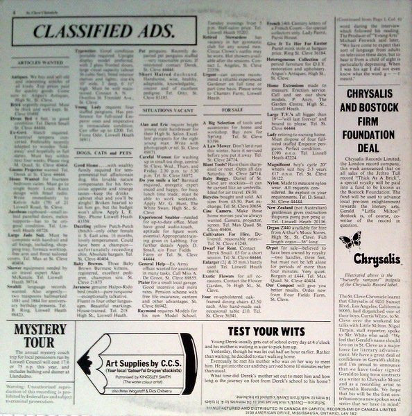 Jethro Tull : Thick As A Brick (LP, Album, RE, Gat)