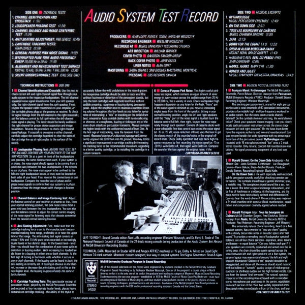 No Artist : Audio System Test Record (LP)