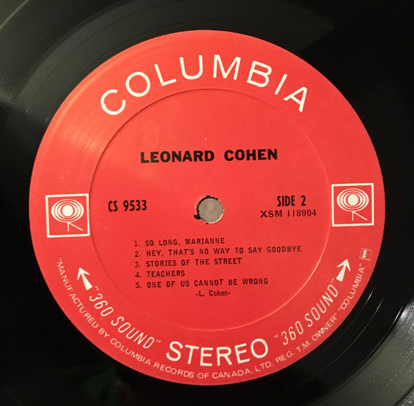 Leonard Cohen : Songs Of Leonard Cohen (LP, Album)