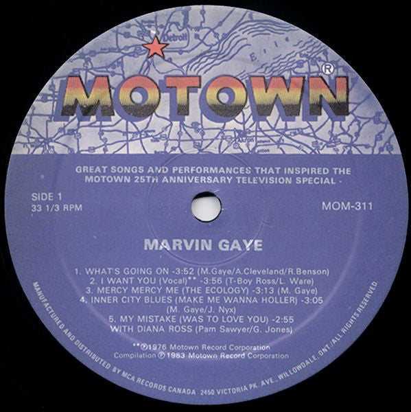 Marvin Gaye : Great Songs And Performances That Inspired The  Motown 25th Anniversary T.V. Special (LP, Comp)