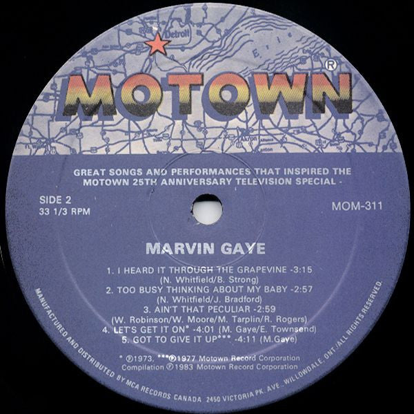 Marvin Gaye : Great Songs And Performances That Inspired The  Motown 25th Anniversary T.V. Special (LP, Comp)