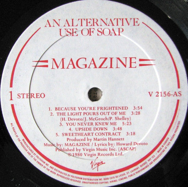 Magazine : An Alternative Use Of Soap (LP, Album)