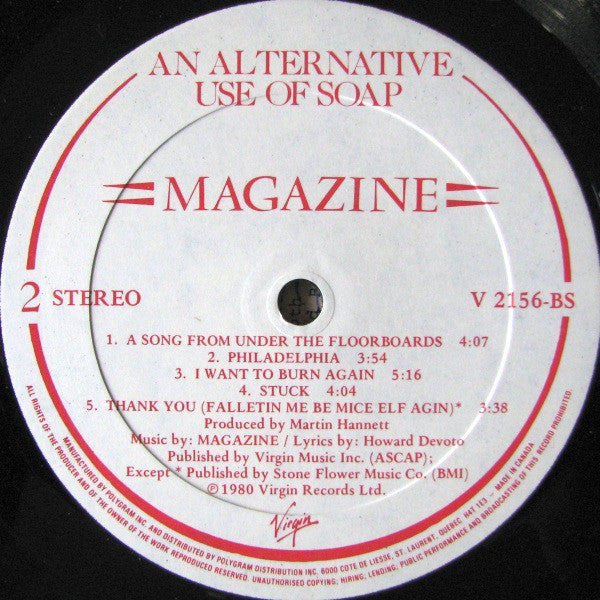Magazine : An Alternative Use Of Soap (LP, Album)
