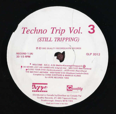 Various : Techno Trip Vol. 3 (Still Tripping) (2xLP, Comp)