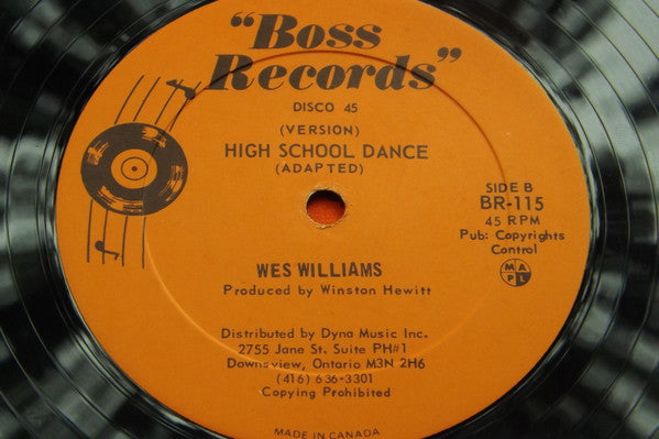 Wes Williams (3) : High School Dance (12", Single)