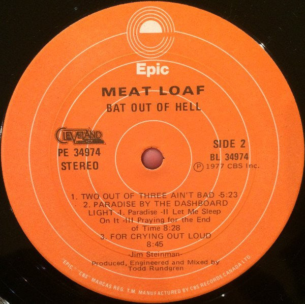 Meat Loaf : Bat Out Of Hell (LP, Album)